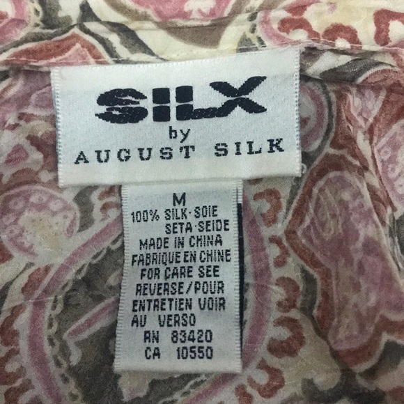 Silx by August Silk 100% silk pattern shirt - Picture 1 of 2